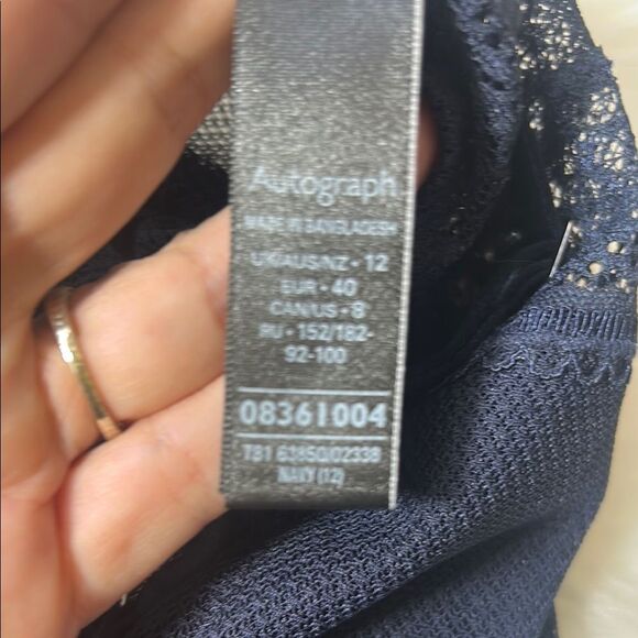 Autograph Lace Bodysuit Navy Blue Size 8 - Picture 12 of 12